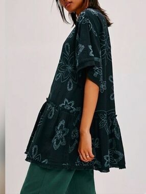 Free People Black Floral Mini Dress